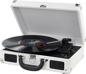 DIGITNOW! Gira-Discos est&eacute;reo Prato girat&oacute;rio, Prato de vinil de 3 velocidades, com altifalantes incorporados, est&eacute;reo, 33/45/78 RPM
