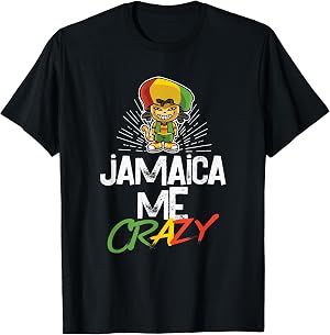 Jamaica Me Crazy - Jamaican Reggae - Funny Cat - Flag Hat Camiseta