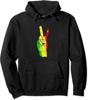 Reggae M&uacute;sica Bandera De Jamaica Rasta Rastafari Sudadera con Capucha