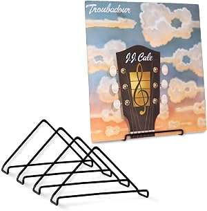 Soporte vinilos pared | 4 Piezas | Almacenamiento de Vinilos | Color Metal Negro Mate | Soporte de Pared para Discos | Accesorios para Discos y Estanter&iacute;a para Vinilos | Deco para la Pared